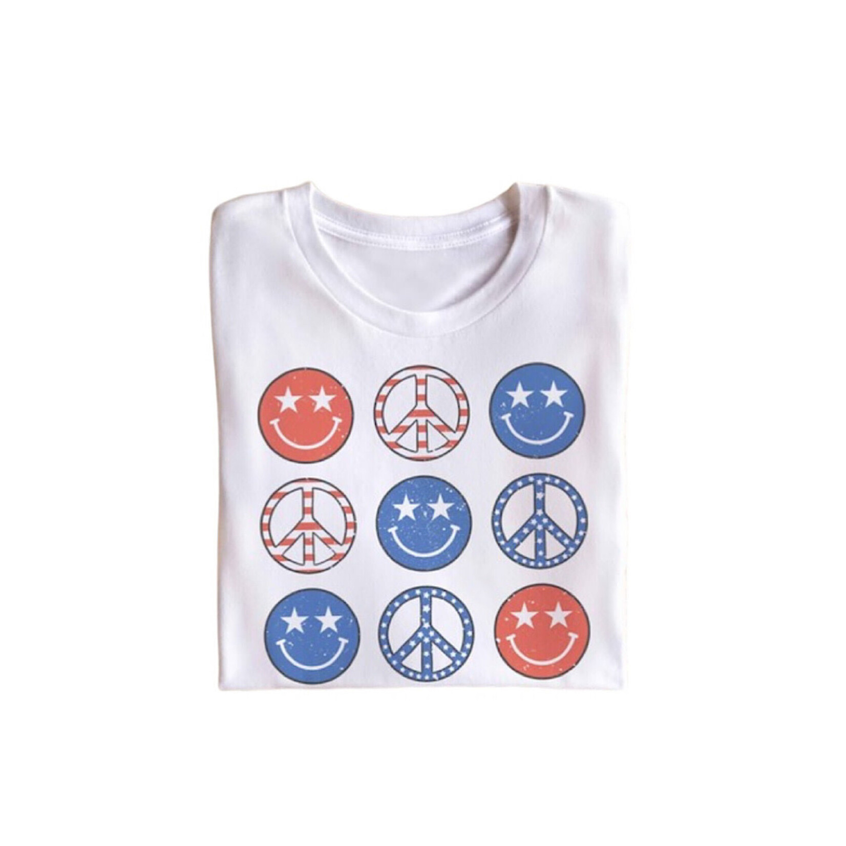 Fourth of July Smiley Hippie Graphic Tee