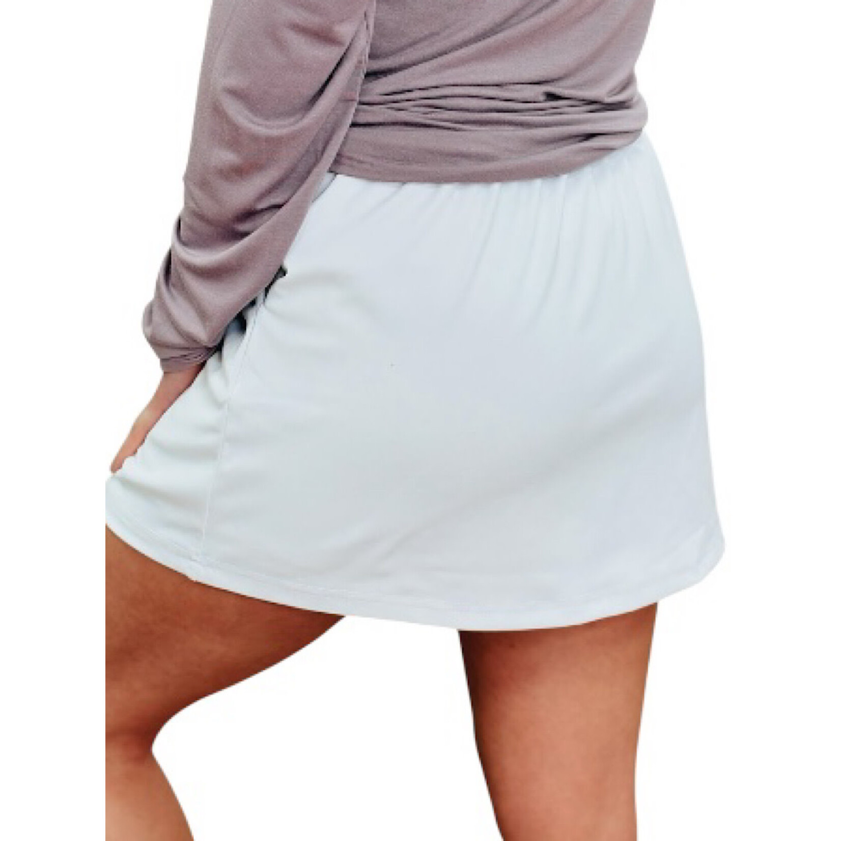 Solid White Skort