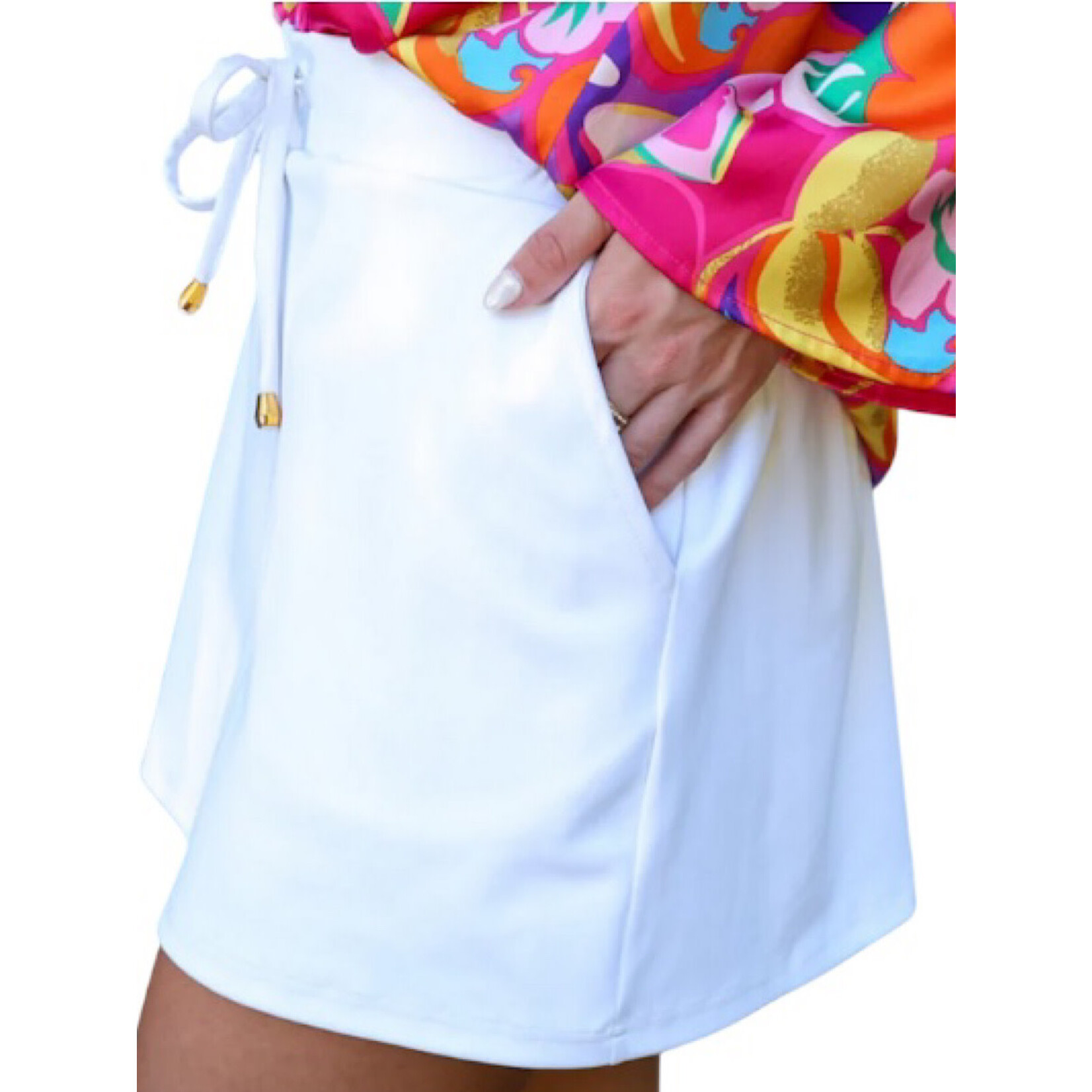 Solid White Skort