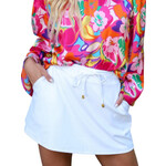 Solid White Skort