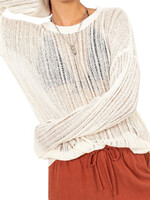 Whip Cream Knitted Sheer Sweater
