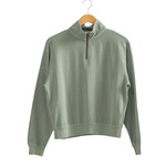 Sage Green Half Zip Long Sleeve Pullover
