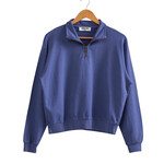 Dusty Indigo Half Zip Long Sleeve Pullover