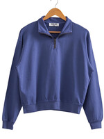 Dusty Indigo Half Zip Long Sleeve Pullover