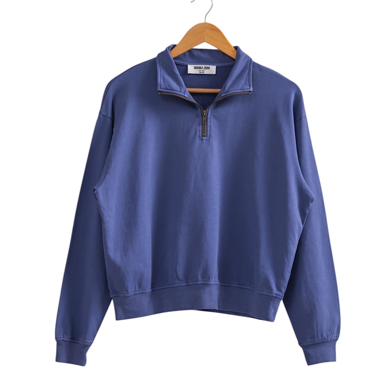 Dusty Indigo Half Zip Long Sleeve Pullover