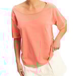 Coral Boatneck Short Sleeve Basic Tee