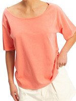 Coral Boatneck Short Sleeve Basic Tee