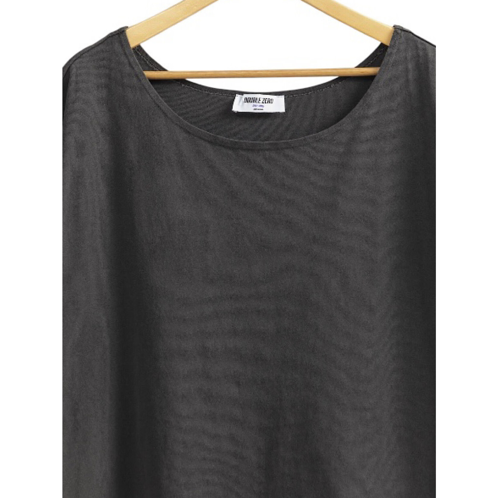 Black Boatneck Short Sleeve Basic Tee