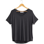 Black V-Neck Oversized Relaxed Fit Tee