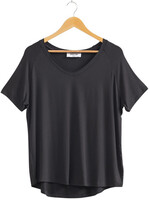 Black V-Neck Oversized Relaxed Fit Tee