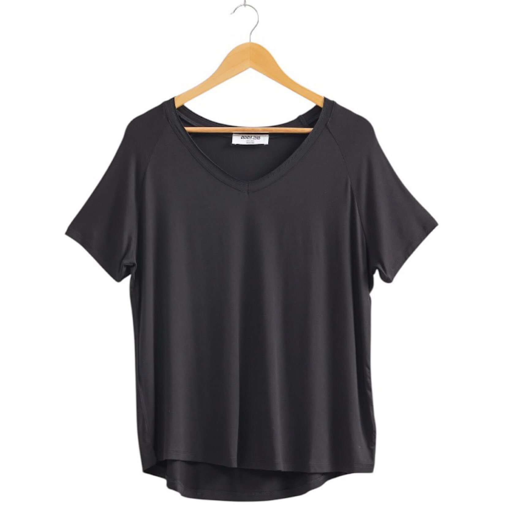Black V-Neck Oversized Relaxed Fit Tee
