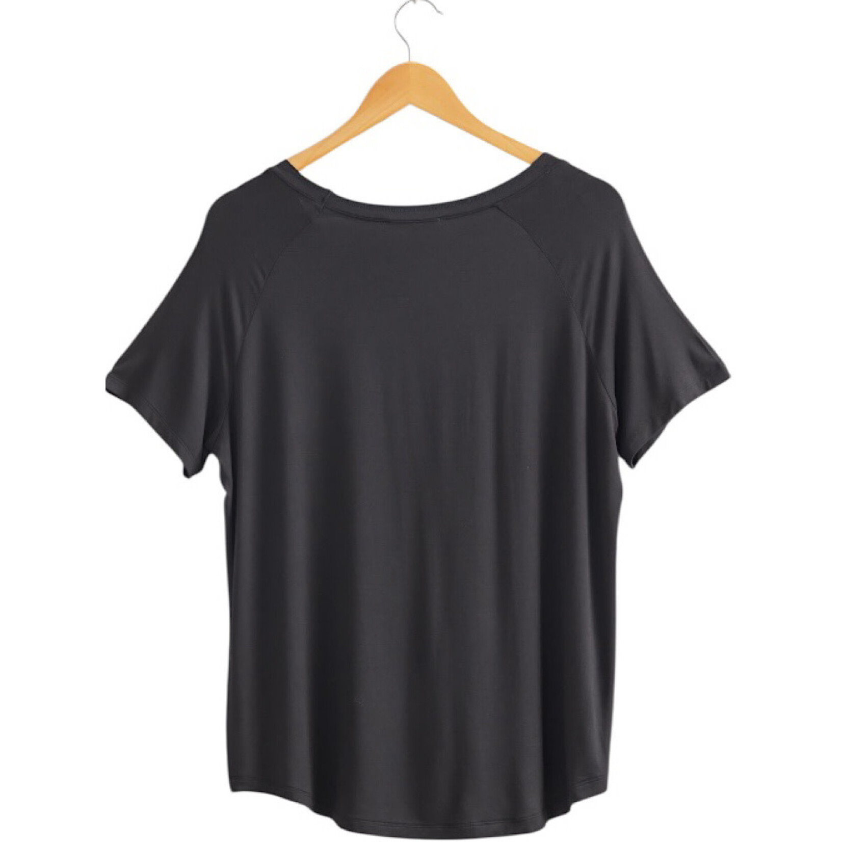 Black V-Neck Oversized Relaxed Fit Tee
