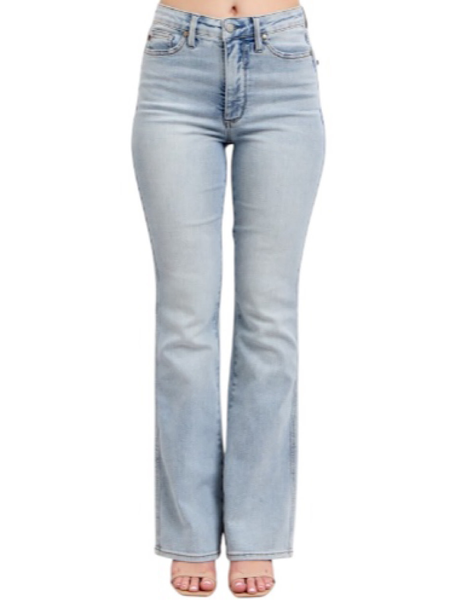 JB88784 H/W Tummy Control Bootcut LT Short Jeans - Main Street