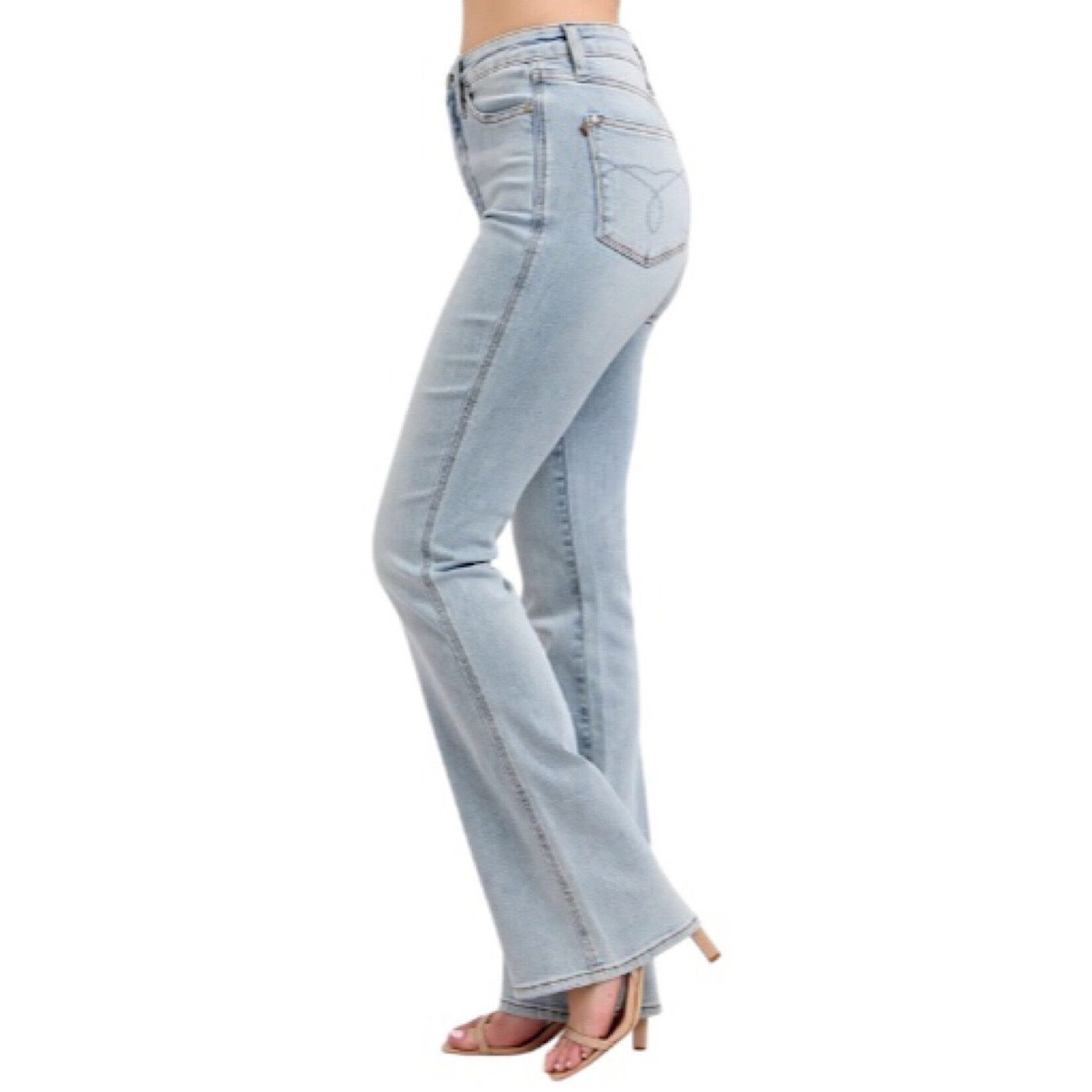 Judy Blue JB88784 H/W Tummy Control Bootcut LT Short Length Jeans