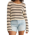 Z Supply Z Supply Kit Stripe Crochet Sweater Sea Salt