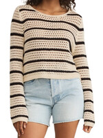 Z Supply Z Supply Kit Stripe Crochet Sweater Sea Salt