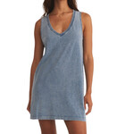Z Supply Z Supply Sloane V-Neck Knit Denim Dress Medium Indigo
