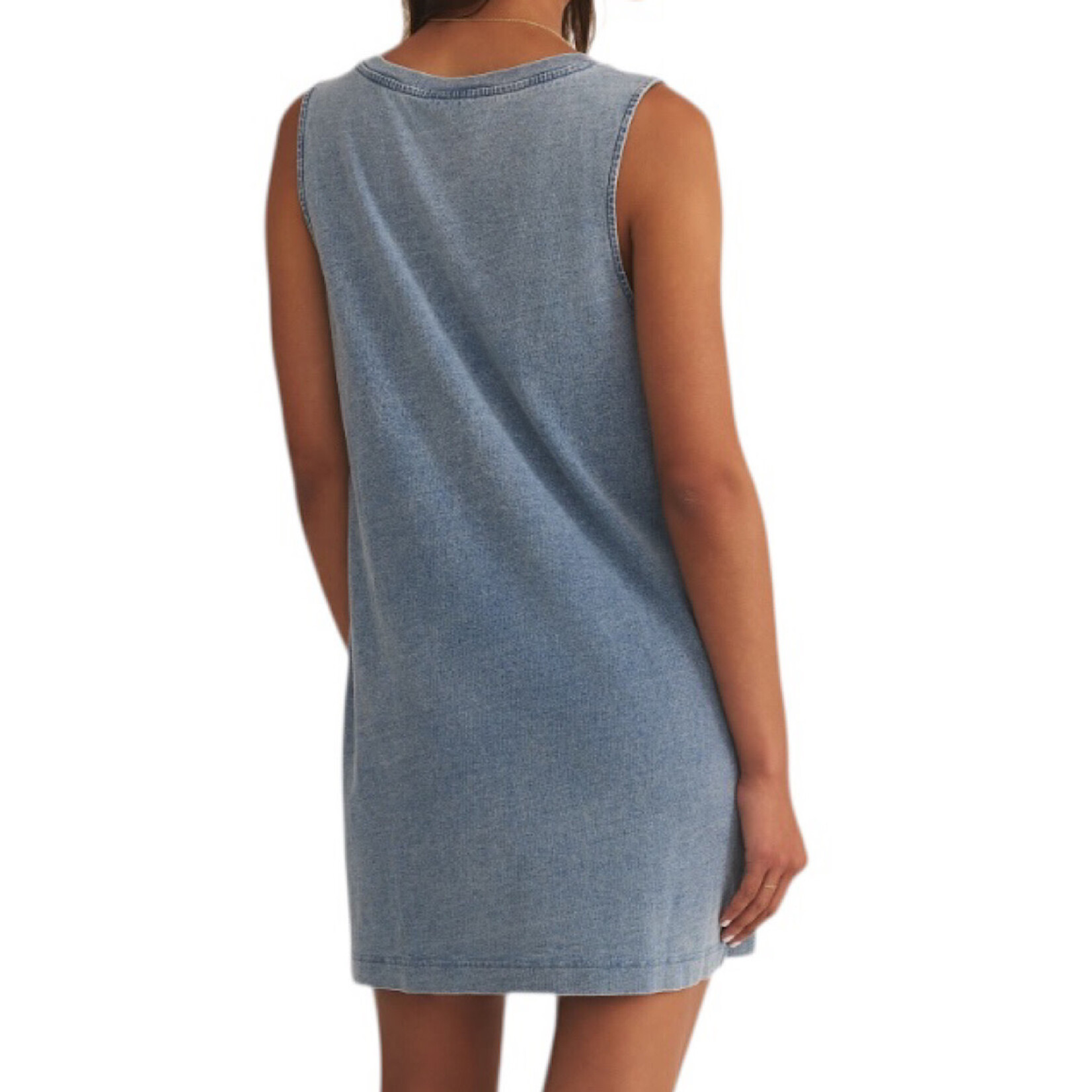 Z Supply Z Supply Sloane V-Neck Knit Denim Dress Medium Indigo