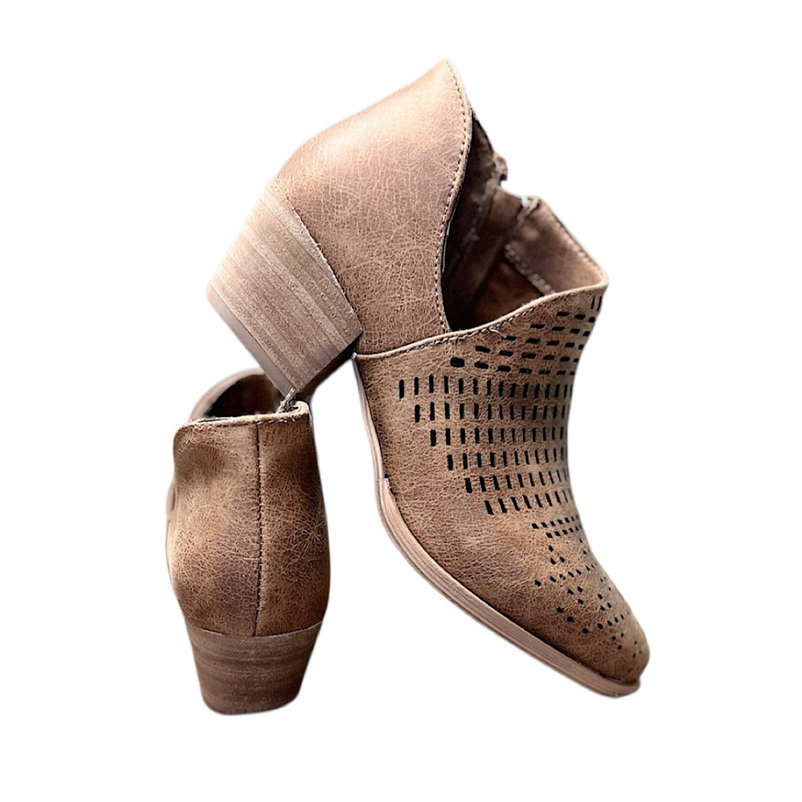 Very G Tan Laserette Booties