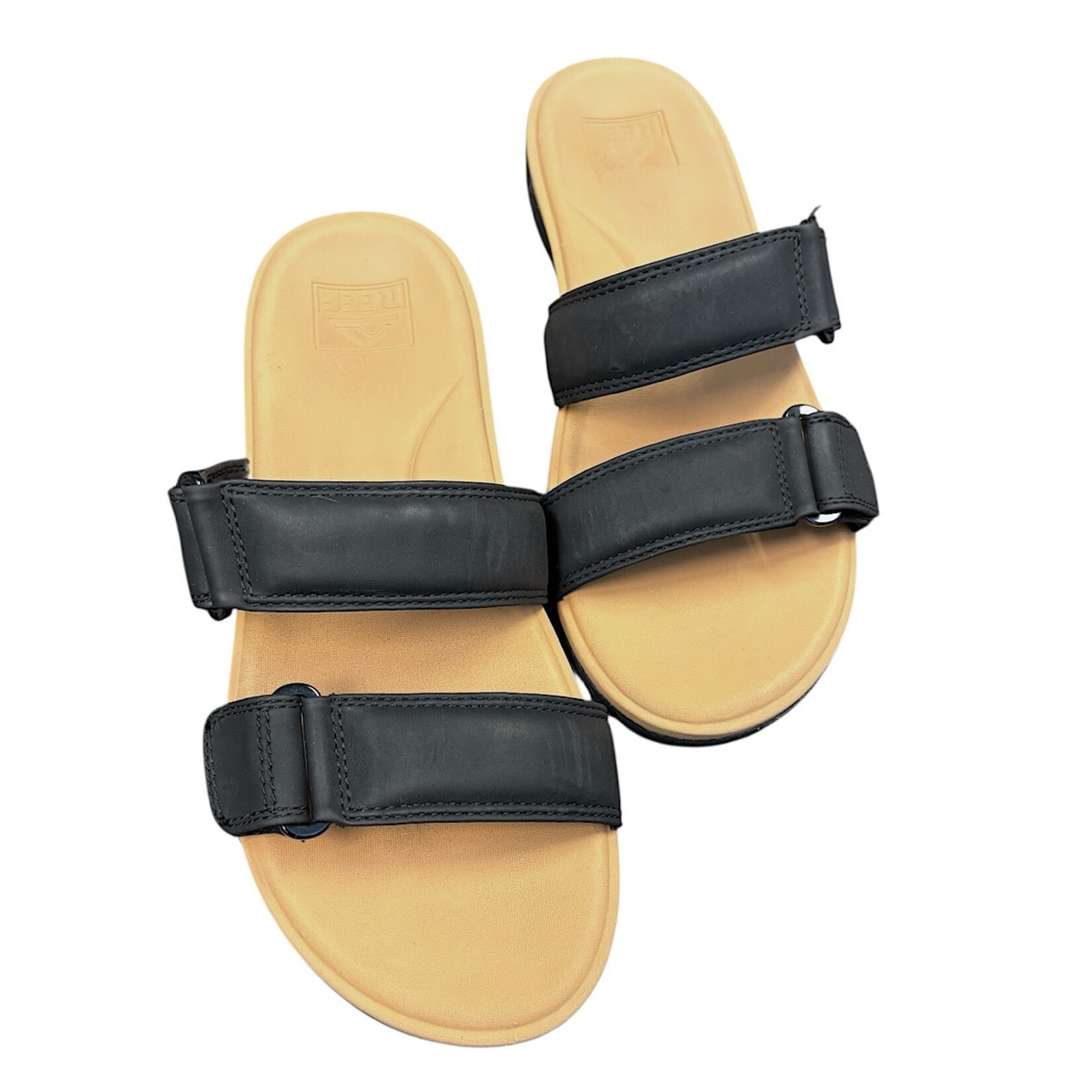 Reef Cushion Cloud Roa Women Size 9 Slide Sandals with Adjustable Straps Black -RF