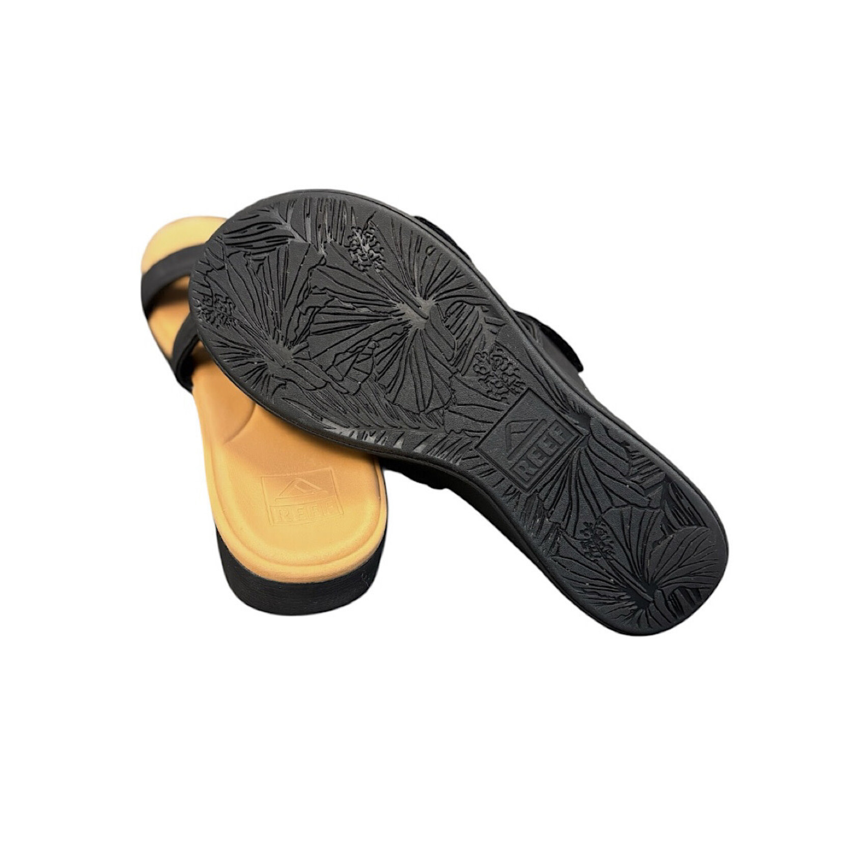 Reef Cushion Cloud Roa Women Size 9 Slide Sandals with Adjustable Straps Black -RF