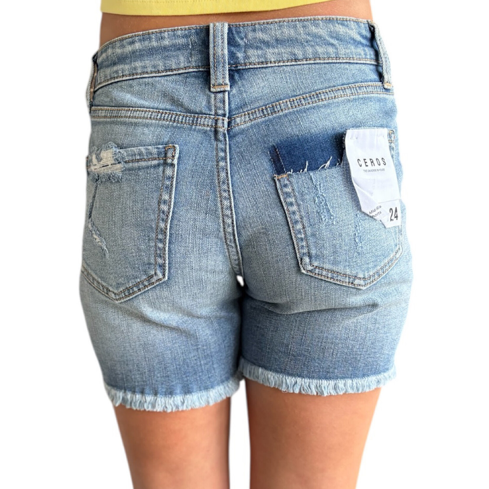 CMH1062 Medium Blue High Rise Shorts