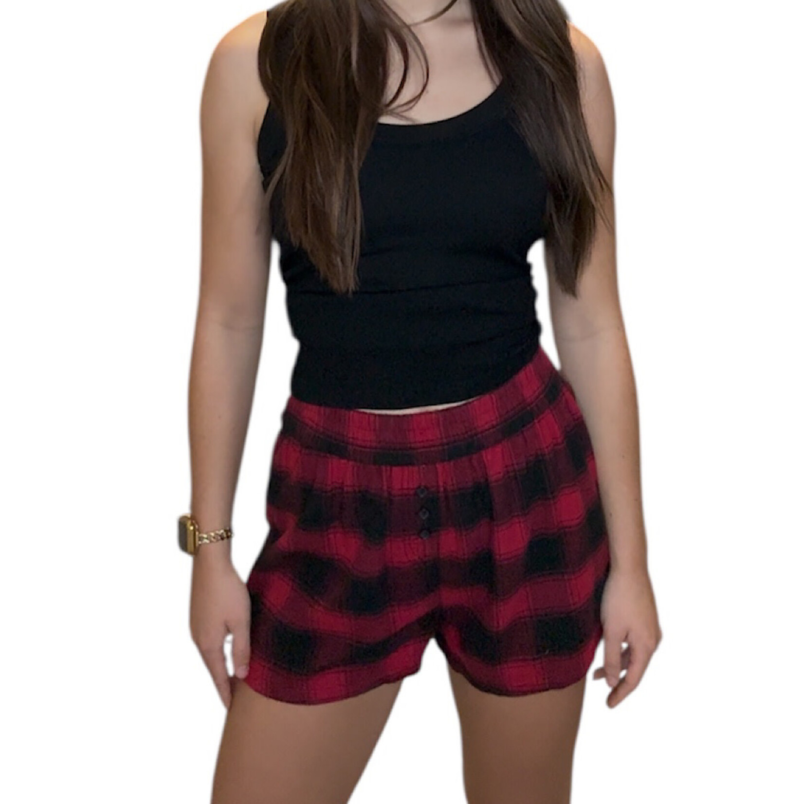 Z supply Co-Ed Check Boxer Berry Red