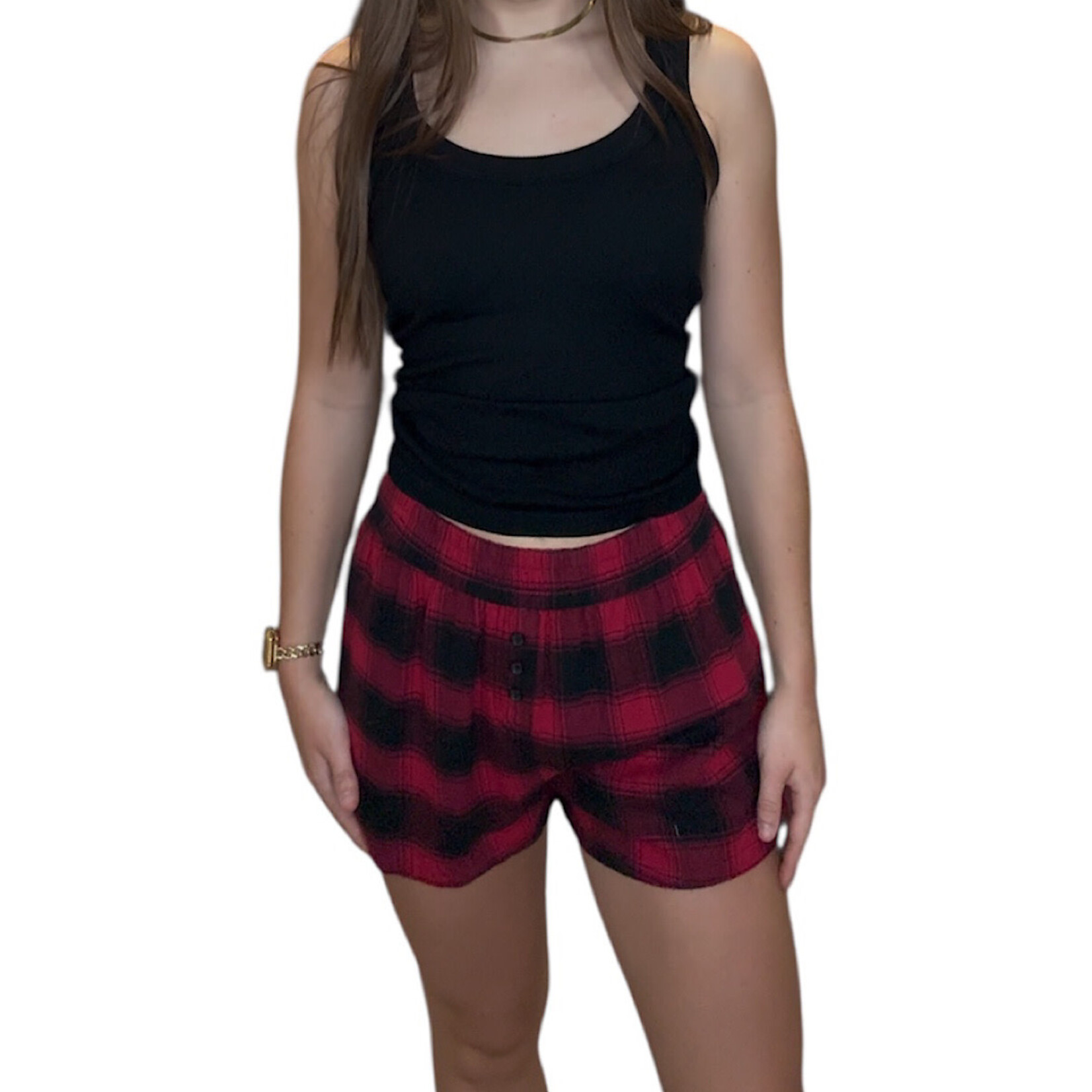 Z supply Co-Ed Check Boxer Berry Red