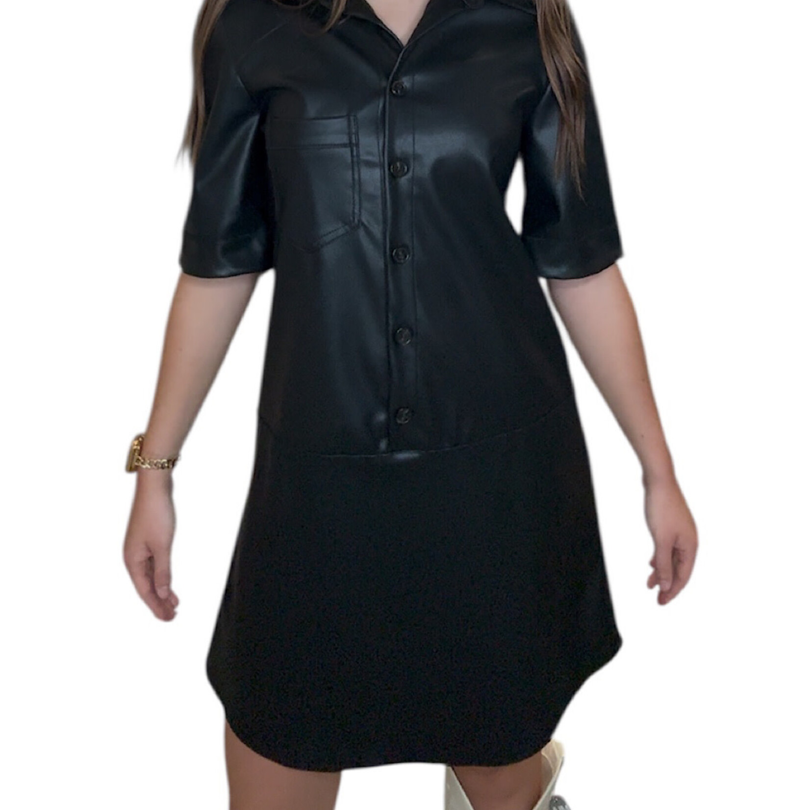 Black Vegan Leather Dress