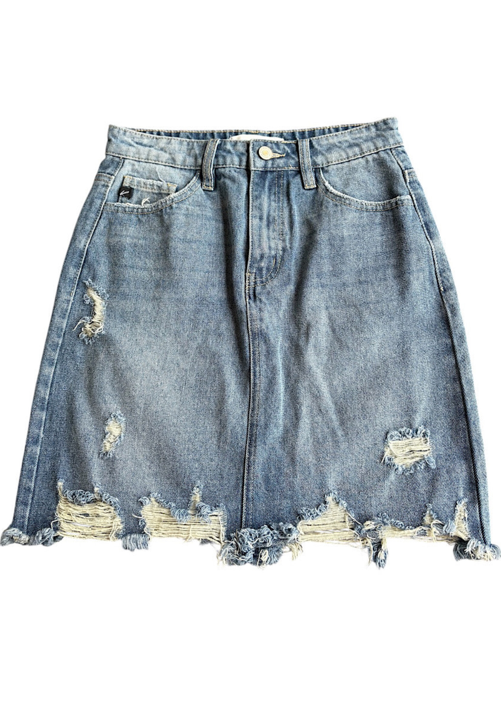 KanCan Denim Skirt with Distressing Size Small-RF