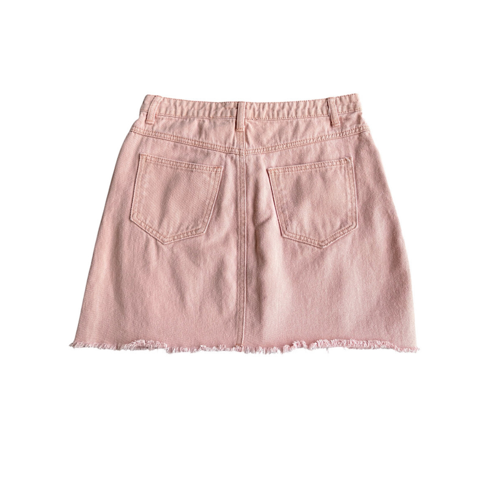 Pink Denim Button Fly Skirt Size Small-RF