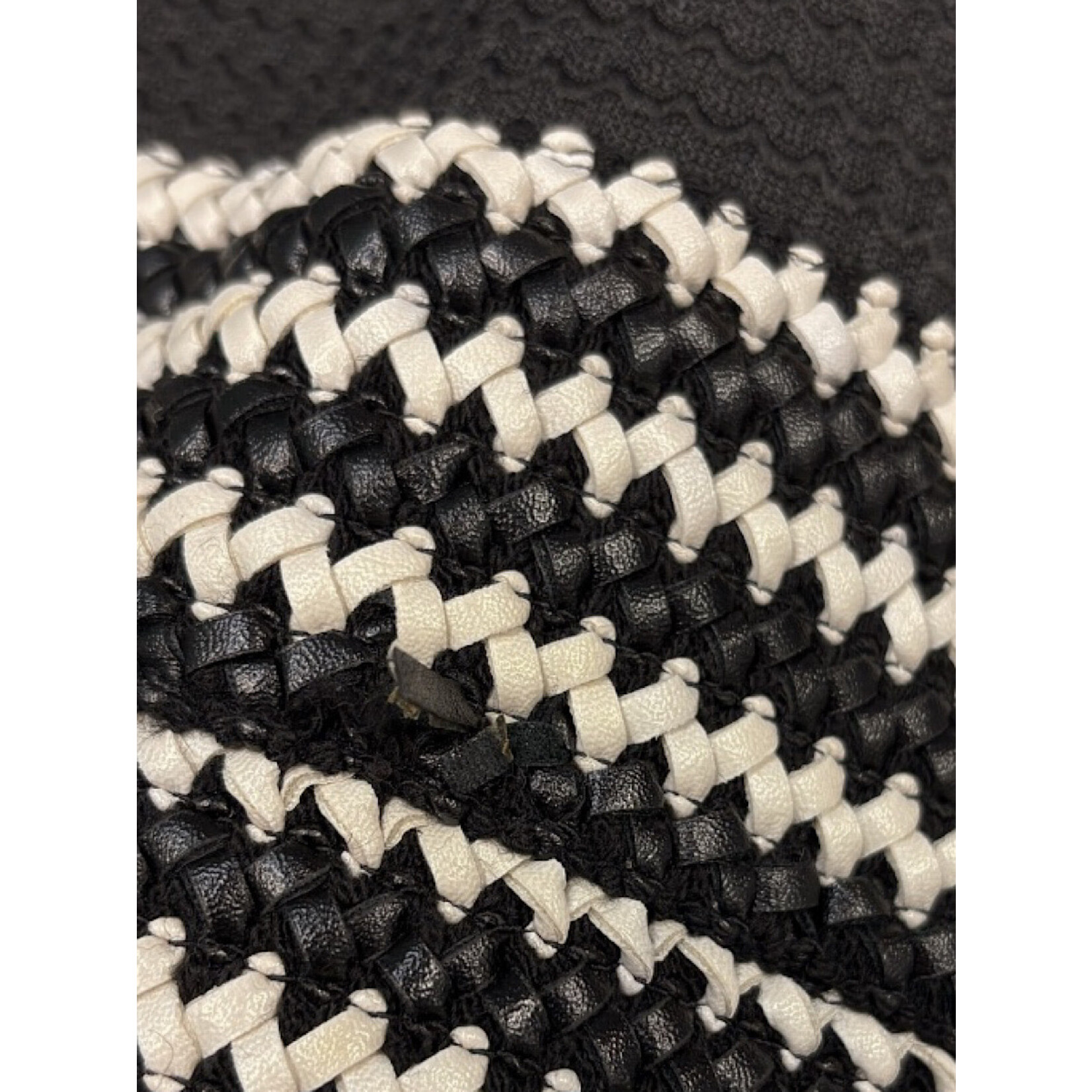 Black and White Pleated Skirt with Braided Rope Detail Size Small-RF