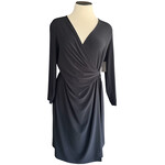 Black Label Black Surplice Wrap Dress Size 6-RF