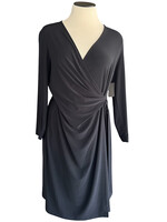 Black Label Black Surplice Wrap Dress Size 6-RF