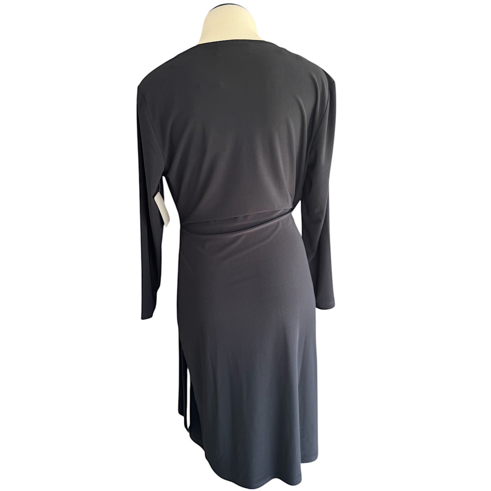 Black Label Black Surplice Wrap Dress Size 6-RF