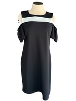 NINA LEONARD Black/Ivory Open Shoulder Dress Size Medium-RF