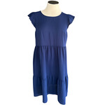 AGB Navy Flutter Sleeve Tiered Mini Dress Size Small-RF