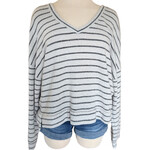 Z Supply Z Supply Light Heather Gray Striped Skimmer Weekender Size M-RF