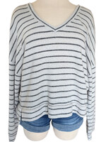 Z Supply Z Supply Light Heather Gray Striped Skimmer Weekender Size M-RF