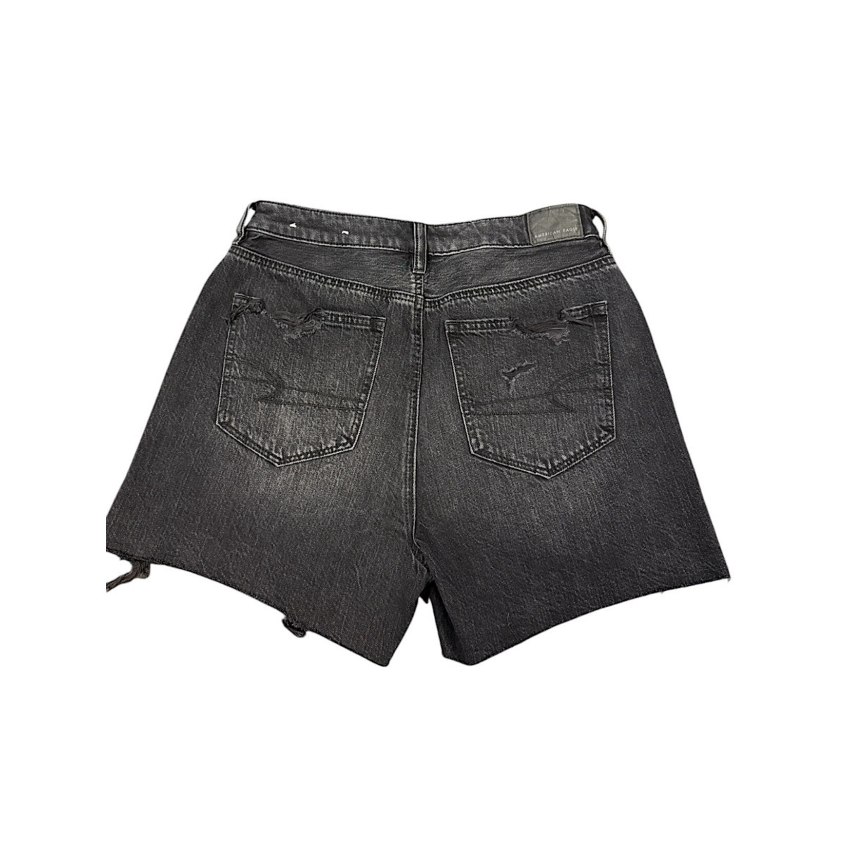 American Eagle Black Wash Distressed Denim Shorts Size 4-RF