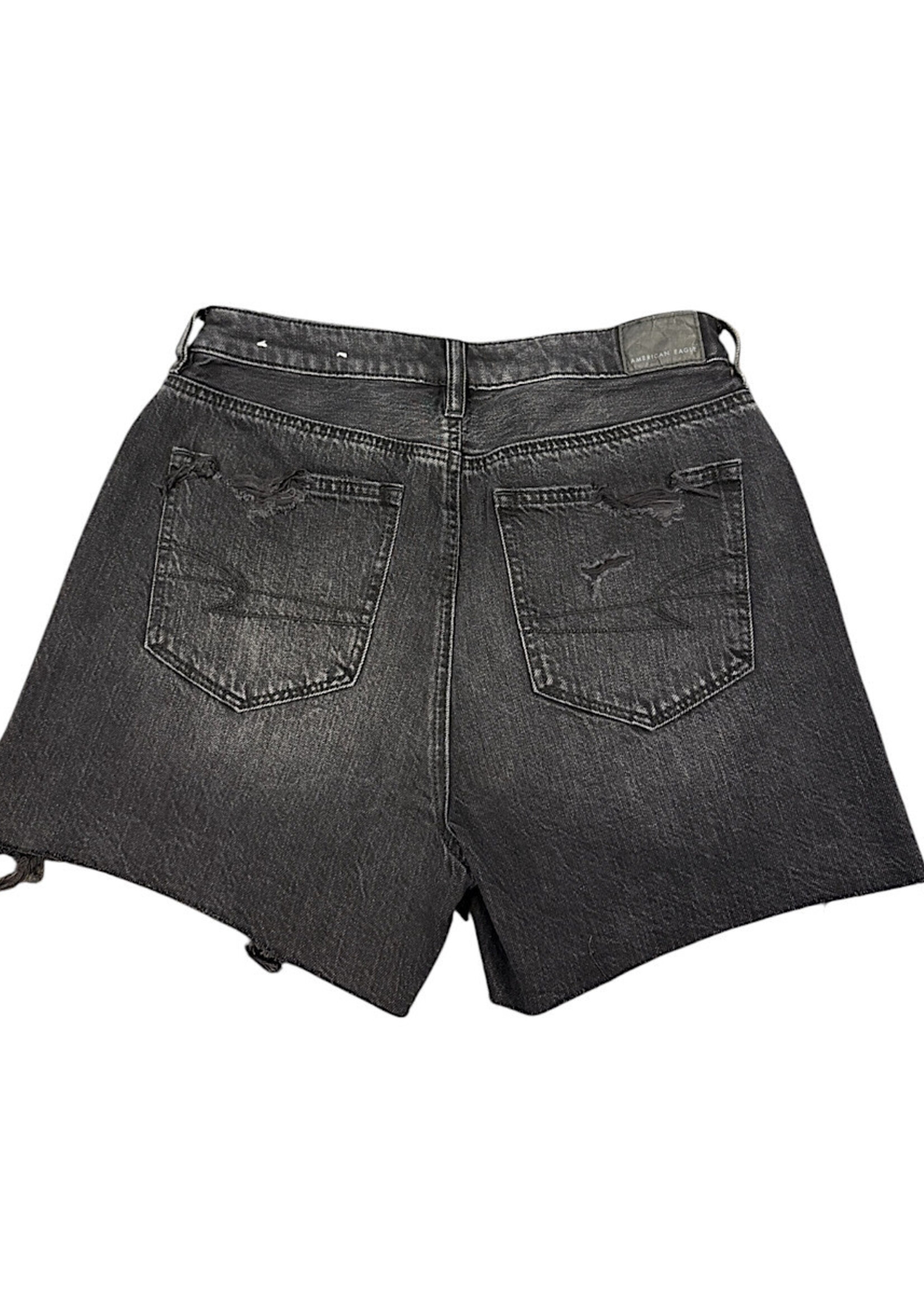 American Eagle Black Wash Distressed Denim Shorts Size 4-RF