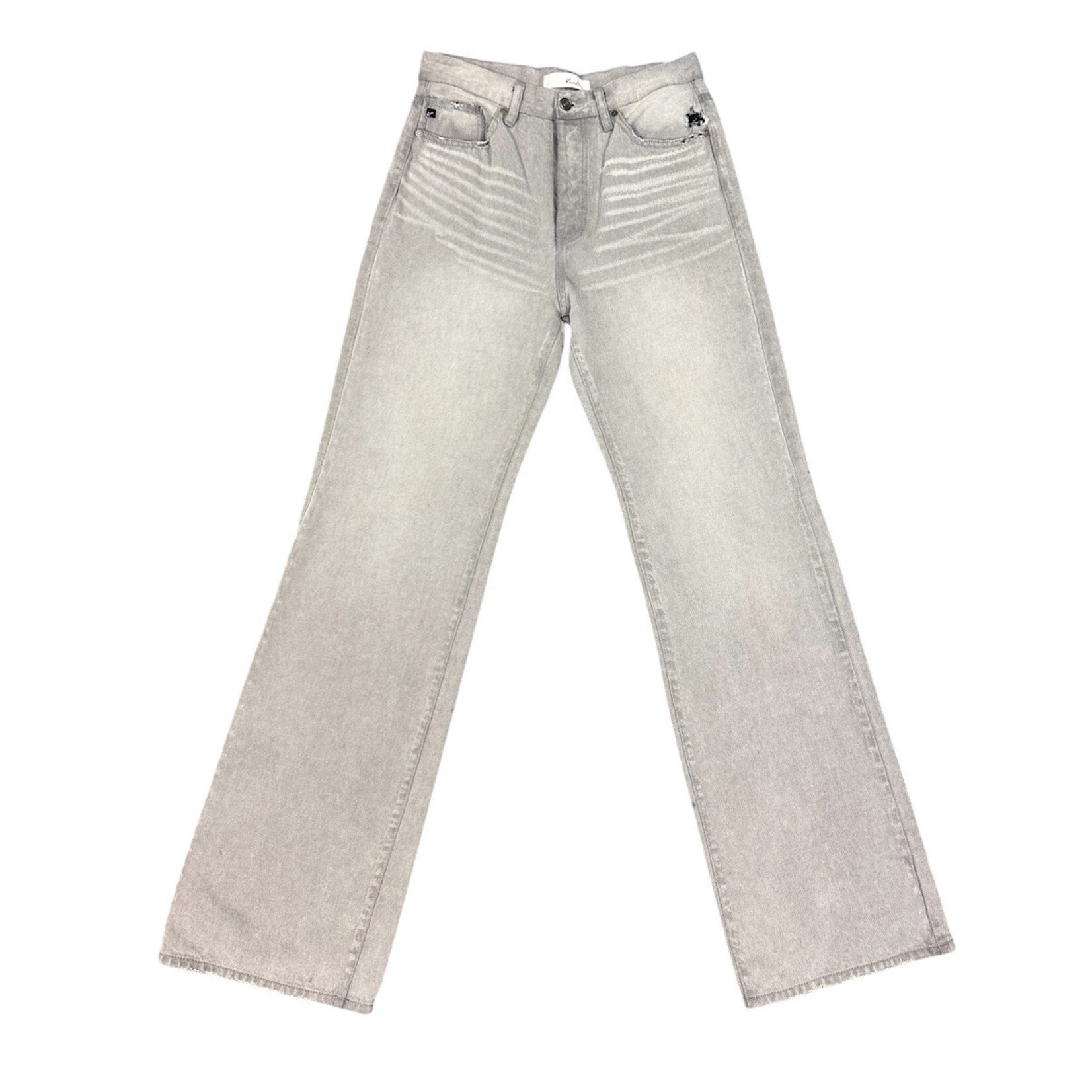 KanCan KC7373lg Light Grey Wide Leg Jeans Size 5/26-RF