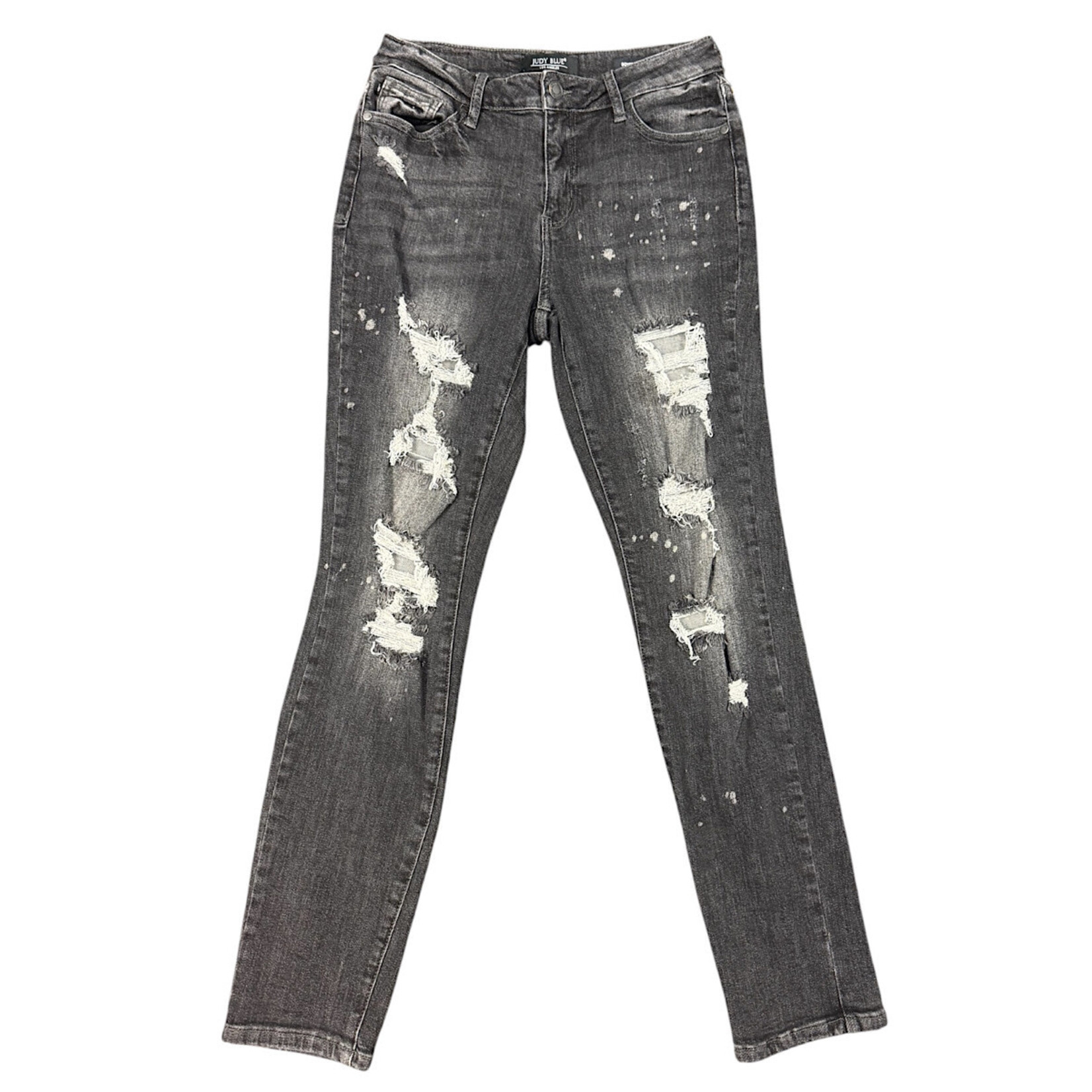 Judy Blue Judy Blue JB8867 Charcoal Wash Distressed Boyfriend Fit Jeans Size 7/28-RF