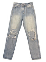 KanCan KC8579L Light Wash Distressed Slim Fit Jeans Size 5/26-RF