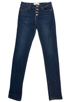 KanCan KC7301D Dark Wash Button Fly Skinny Fit Jeans Size 7/27-RF