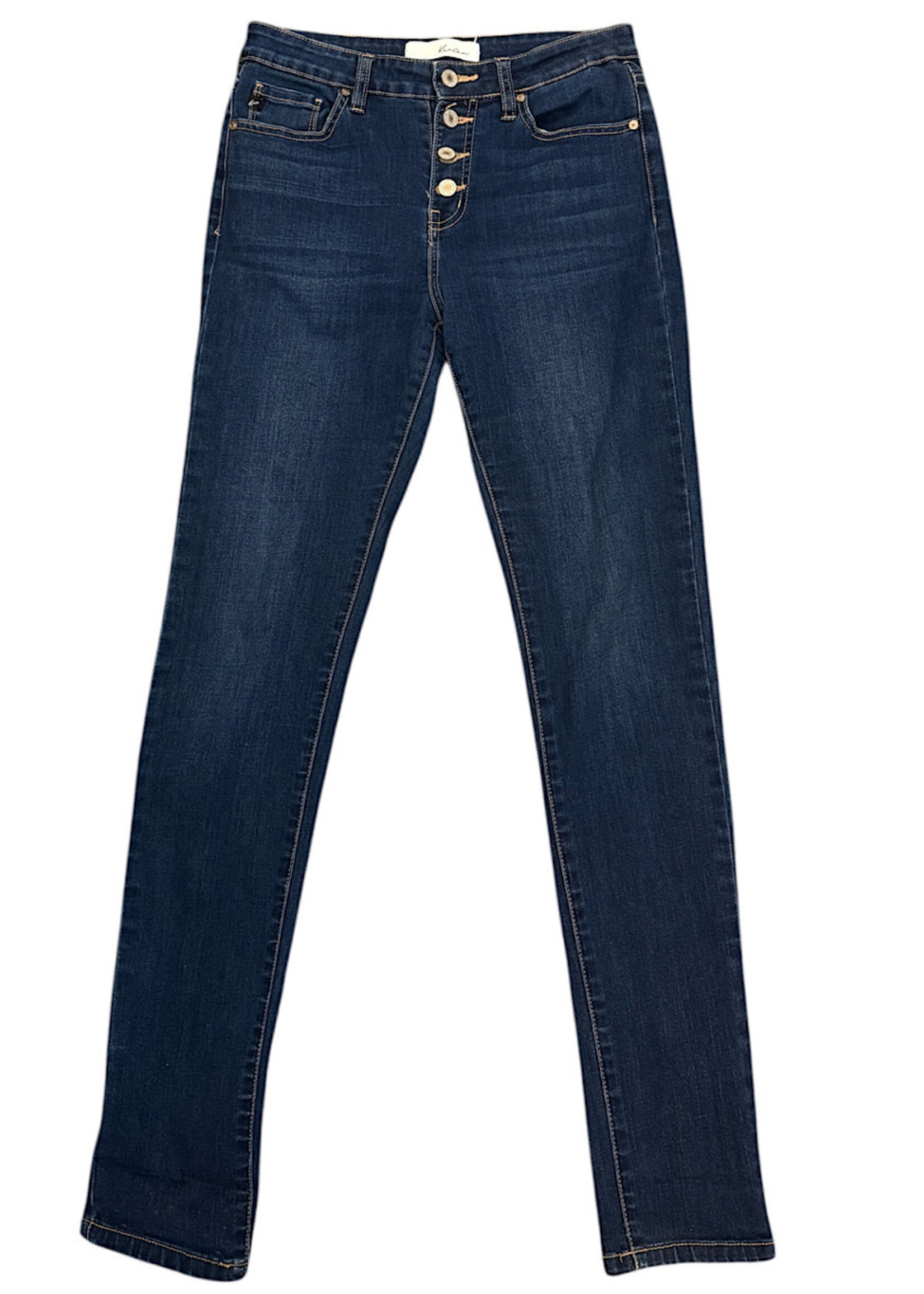 KanCan KC7301D Dark Wash Button Fly Skinny Fit Jeans Size 7/27-RF