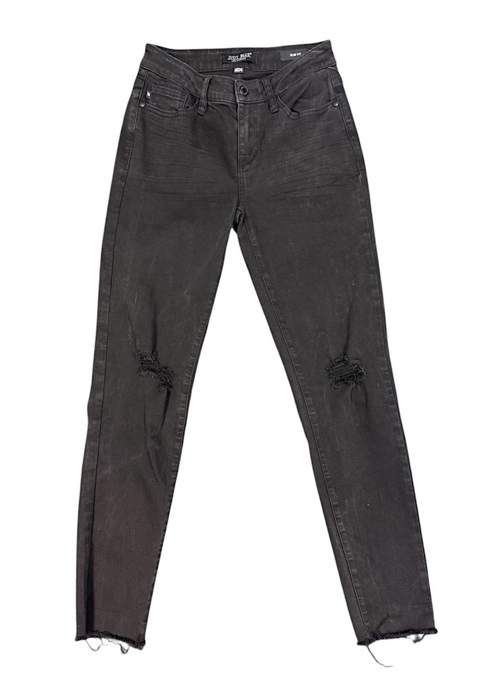 Judy Blue Judy Blue JB88137 Black Distressed Slim Fit Jeans Size 0/24-RF