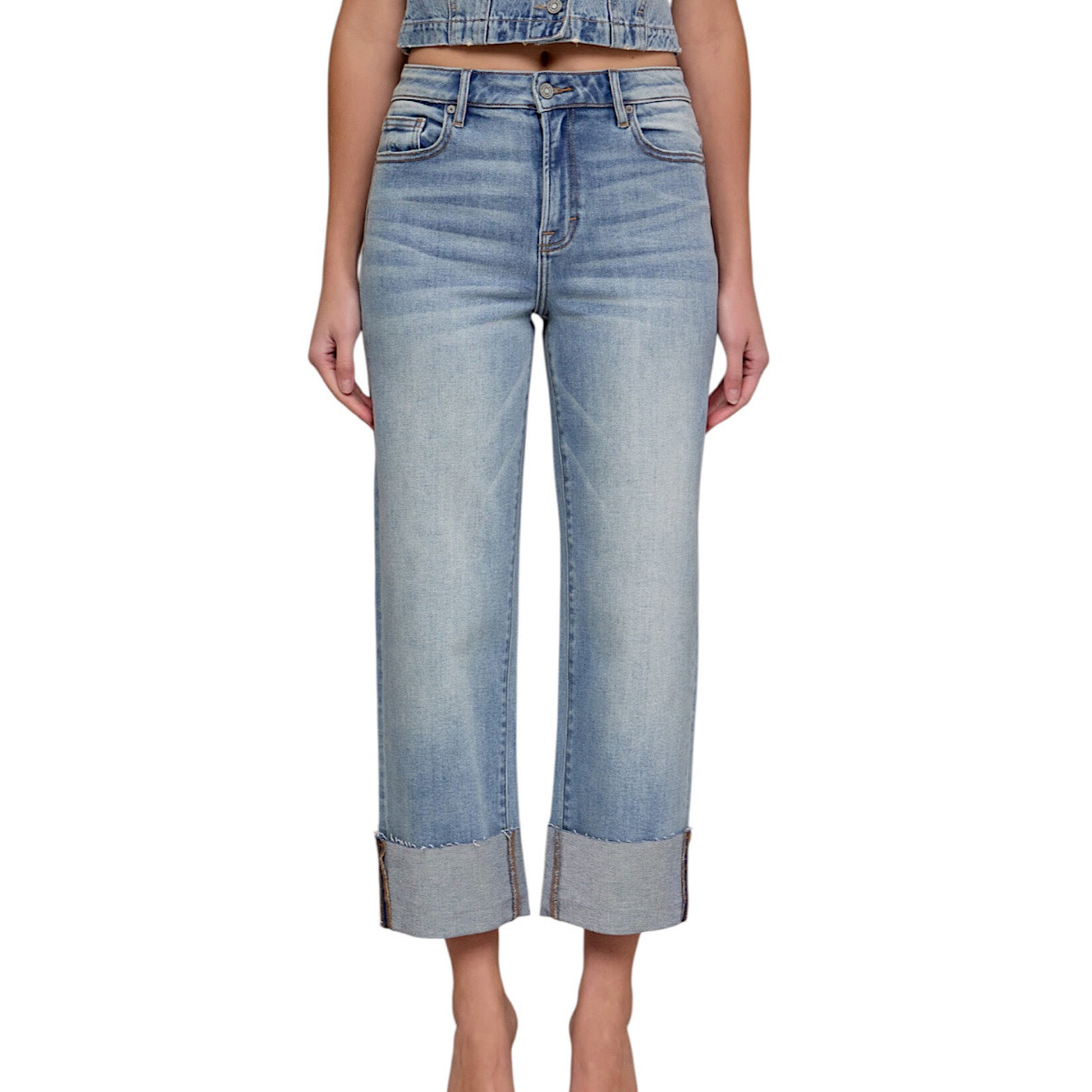 Hidden HD1725WSC-VT Vintage Ella High Rise Wide Straight with 4" Wide Cuff