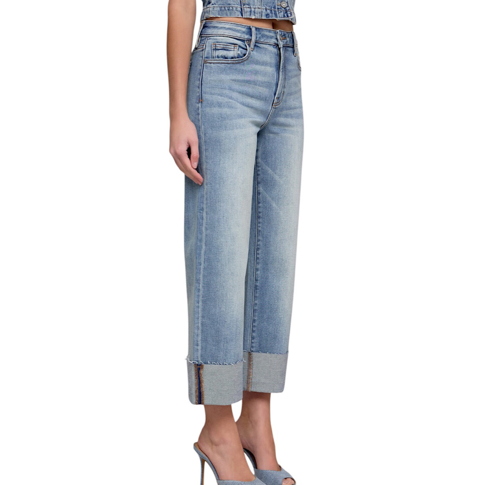 Hidden HD1725WSC-VT Vintage Ella High Rise Wide Straight with 4" Wide Cuff