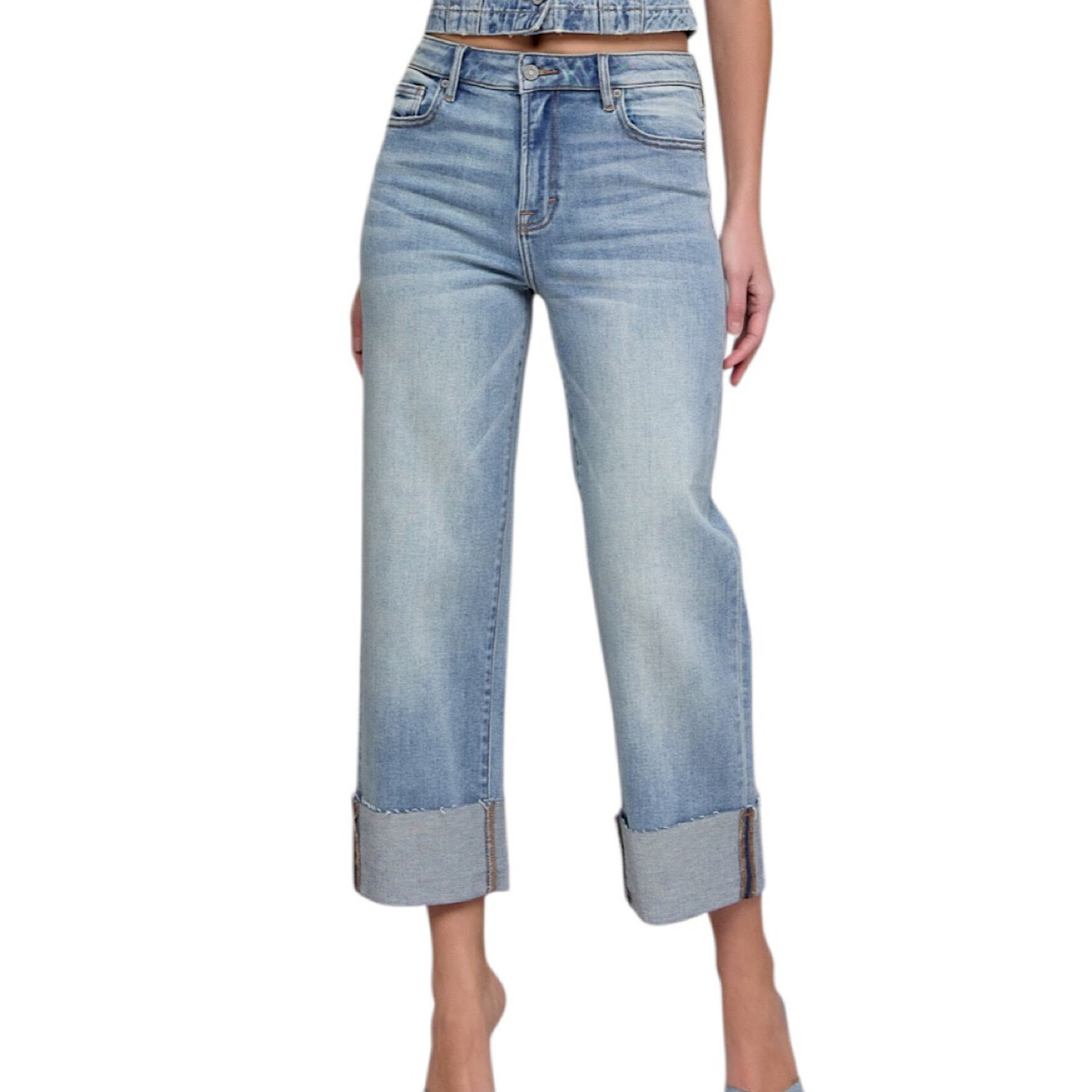 Hidden HD1725WSC-VT Vintage Ella High Rise Wide Straight with 4" Wide Cuff